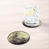 Ausführlicher Mond der Astronomie-| Runder Pappuntersetzer (Vor Ort)