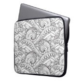 Ausführliches Blumenmuster-Gekritzel Laptopschutzhülle (Vorderseite Links)