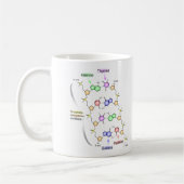 Ausführliches Diagramm der chemischen Struktur von Kaffeetasse (Links)