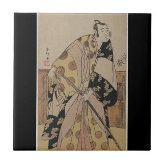 Ausführliches Porträt eines Samurais circa 1700s Fliese