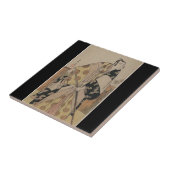 Ausführliches Porträt eines Samurais circa 1700s Fliese (Seite)