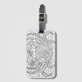 Ausführliches Seekrabben-Gekritzel Gepäckanhänger (Vorderseite Vertikal)