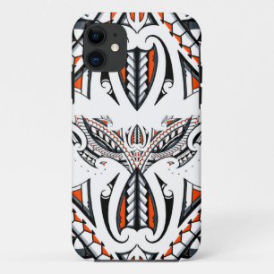 Ausführliches Stammes- Maori- polynesisches orange Case-Mate iPhone Hülle