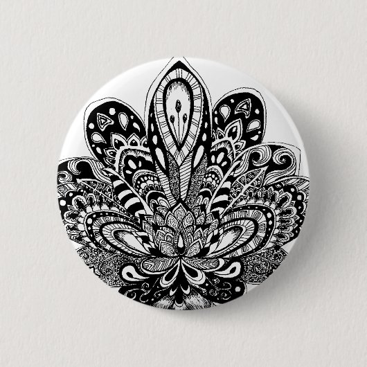 Ausführliches zendoodle Lotus Button (Vorderseite)