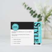 Ausführung! Bat Mitzvah Magazine UAWG Reply Card A RSVP Karte (Stehend Vorderseite)