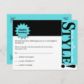 Ausführung! Bat Mitzvah Magazine UAWG Reply Card A RSVP Karte (Vorne/Hinten)