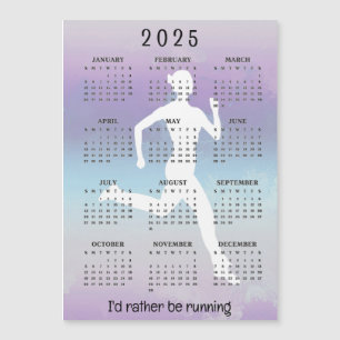 Ausführung der Magnetkarte Joggen 2025 Kalender