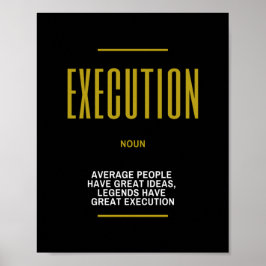 Ausführung inspirierender Zitat zum Erfolg Poster