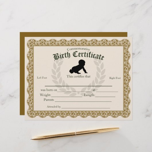 Ausfüllen des Footprint Baby-Geburtszeugnisses (Vorderseite/Rückseite Beispiel)