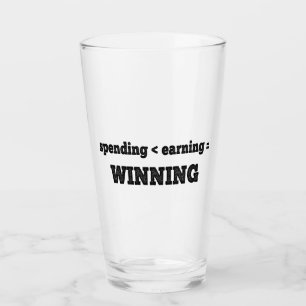 Ausgaben, die weniger als das Verdienen ausgeben, Glas