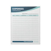 Ausgaben Tracking-Log-Geschäftsformular Notepad Notizblock (Rotiert)