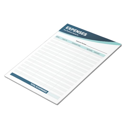 Ausgaben Tracking-Log-Geschäftsformular Notepad Notizblock (angewinkelt)