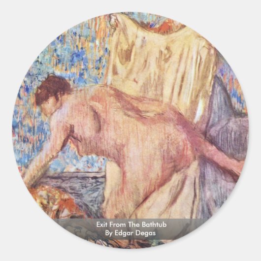 Ausgang aus der Badewanne von Edgar Degas Runder Aufkleber (Vorderseite)