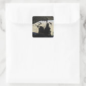 Ausgang des Containerzustellsystems Quadratischer Aufkleber (Tasche)