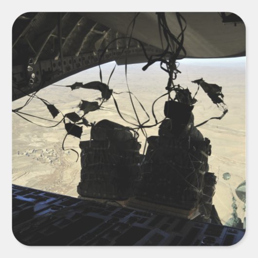 Ausgang des Containerzustellsystems Quadratischer Aufkleber (Vorderseite)