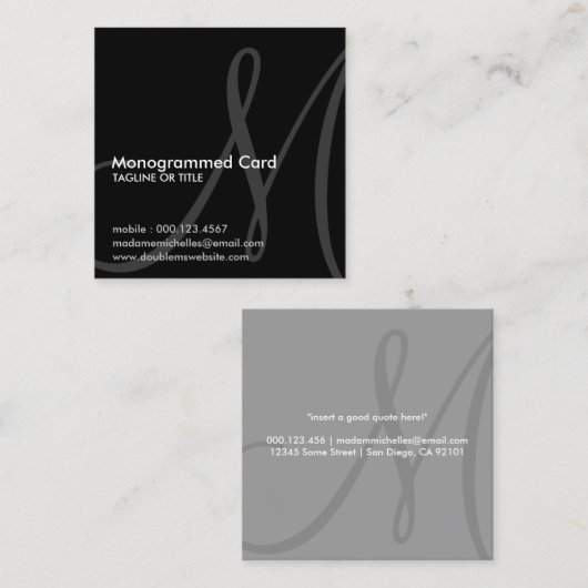 Ausgangsplatz Quadratische Visitenkarte (Vorne/Hinten)