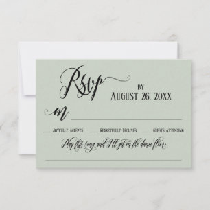 Ausgearbeitete Flourishes Script Song Request RSVP Karte