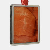 Ausgebeinte Lachse Silbernes Ornament (Rechts)