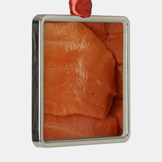 Ausgebeinte Lachse Silbernes Ornament (Rechts)