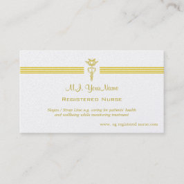 Ausgebildete Krankenschwester mit goldenem Visitenkarte