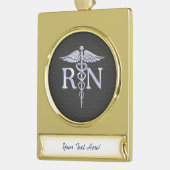 Ausgebildete Krankenschwester RNCaduceus Banner-Ornament Gold (Links)