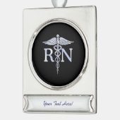 Ausgebildete Krankenschwester RNCaduceus Banner-Ornament Silber (Links)