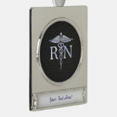 Ausgebildete Krankenschwester RNCaduceus Banner-Ornament Silber (Rechts)