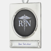 Ausgebildete Krankenschwester RNCaduceus Banner-Ornament Silber (Links)