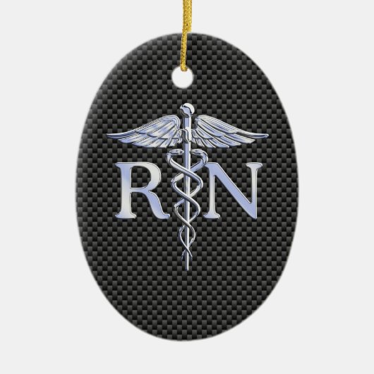 Ausgebildete Krankenschwester RNCaduceus Keramik Ornament (Vorne)