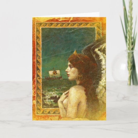 Ausgeblendete Siren Mural Greetings Card Karte (Vorderseite)