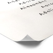 Ausgeblendetes Foto 6 Tabelle Hochzeitsskartentabe Poster (Ecke)