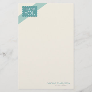 Ausgebogte blaue aquamarine | danken Ihnen Briefpapier