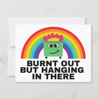 Ausgebrannt, aber in den Labels hängen Postkarte