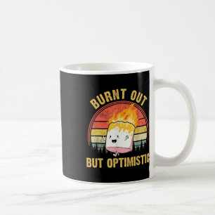 Ausgebrannt aber optimistischer süßer Marshmallow Kaffeetasse