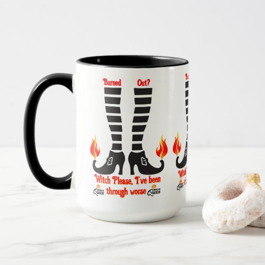 Ausgebrannt? Hexe bitte Tasse (Mit Donut)