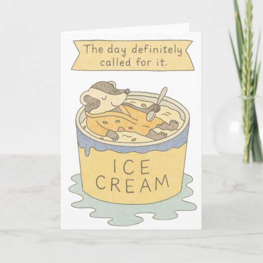 Ausgebrannte Badger in Eiscreme Karte (Vorderseite)