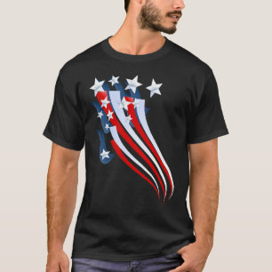 Ausgedehnter amerikanische Flaggen-T - Shirt