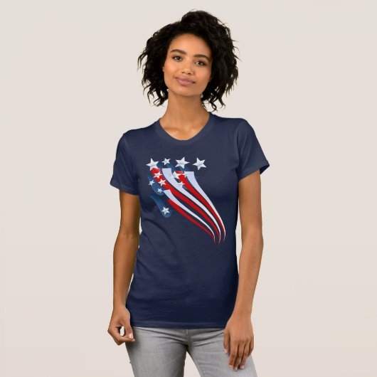 Ausgedehnter amerikanische Flaggen-T - Shirt (Vorne ganz)