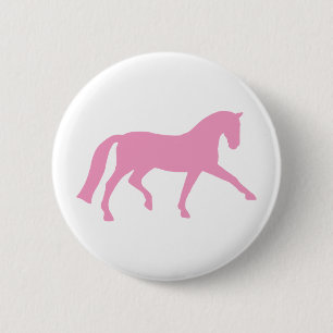 Ausgedehntes Trabdressage-Pferd (Rosa) Button