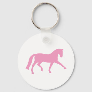 Ausgedehntes Trabdressage-Pferd (Rosa) Schlüsselanhänger