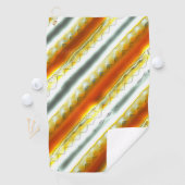 Ausgefallene abstrakte Streifen in Orange und Grau Golfhandtuch (Insitu)