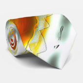 Ausgefallene abstrakte Streifen in Orange und Grau Krawatte (Gerollt)