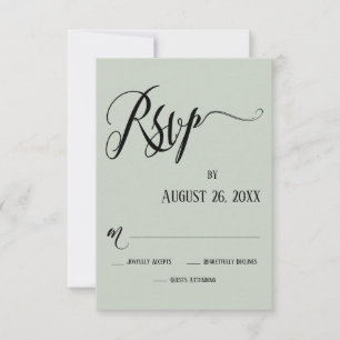 Ausgefallene Flourishes RSVP Blassgrüne Karte