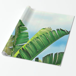 Ausgefranste Palmwedel gegen blauen Himmel Geschenkpapier