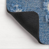 Ausgefranster blauer Denim Mousepad (Ecke)