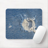 Ausgefranster blauer Denim Mousepad (Mit Mouse)