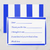 Ausgefüllte handgeschriebene Dankeskarten Mitteilungskarte (Vorne/Hinten)