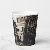 Ausgegebene Gebäude | Vernichtung nach der Apokaly Pappbecher (Rückseite)