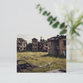 Ausgegebene postapokalyptische Gebäude Postkarte (Stehend Vorderseite)