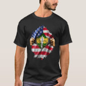 Ausgegerissene amerikanische Fahne Versteckte 43. T-Shirt (Vorderseite)